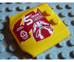 Wedge 4 x 4 x 2/3 Triple Curved with Dark Red 'SPY DRONE' Pattern (Sticker) - Set 8113