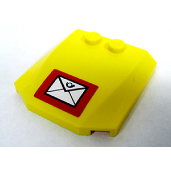 Wedge 4 x 4 x 2/3 Triple Curved with Mail Envelope Pattern (Sticker) - Set 7731