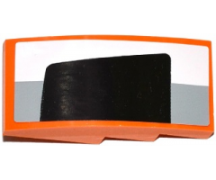 Slope, Curved 4 x 2 with White and Light Bluish Gray Stripes and Half Black Rear Window Pattern Model Left Side (Sticker) - Set 75912