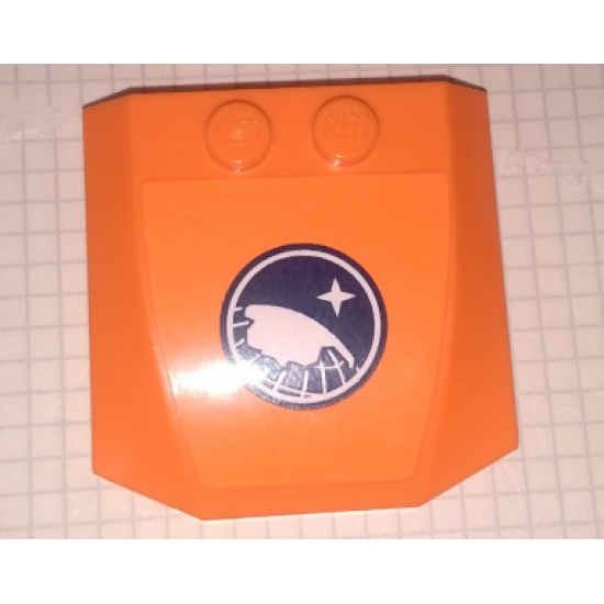 Wedge 4 x 4 x 2/3 Triple Curved with Arctic Explorer Logo on Orange Background Pattern (Sticker) - Set 60062
