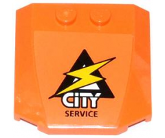 Wedge 4 x 4 x 2/3 Triple Curved with Lightning Bolt, 'CITY' and 'SERVICE' Pattern (Sticker) - Set 60054