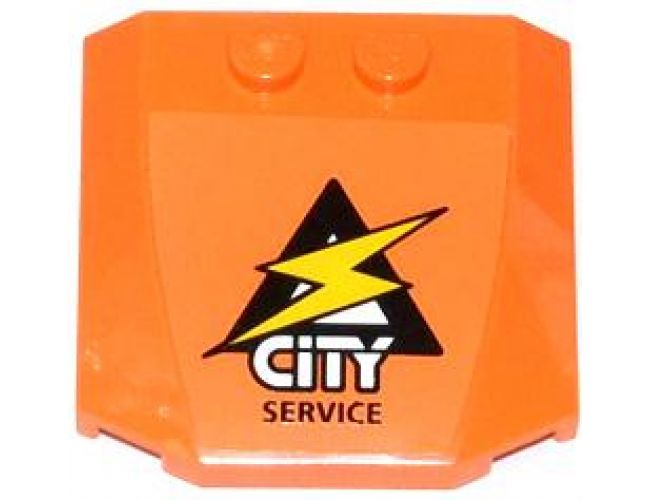 Wedge 4 x 4 x 2/3 Triple Curved with Lightning Bolt, 'CITY' and 'SERVICE' Pattern (Sticker) - Set 60054