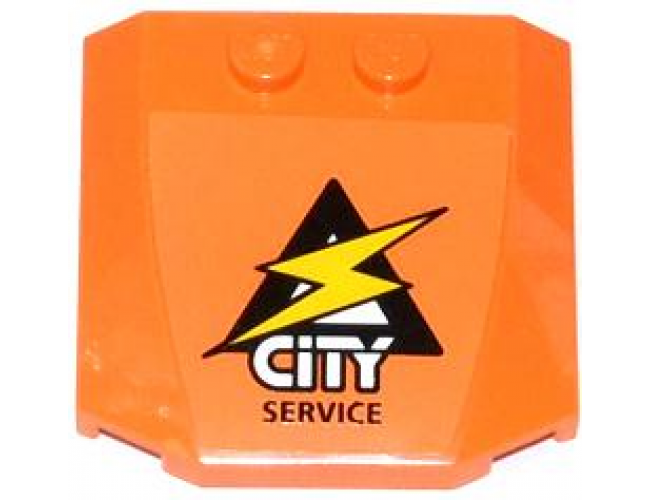 Wedge 4 x 4 x 2/3 Triple Curved with Lightning Bolt, 'CITY' and 'SERVICE' Pattern (Sticker) - Set 60054