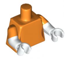 Torso Simpsons Female with Dark Orange Waist Pattern / White Arms with Orange Short Sleeves Pattern / White Hands