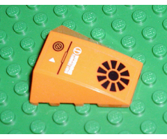 Wedge 4 x 4 No Studs with Black Radiating Circle and 'Warning Flammable Liquid' Pattern (Sticker) - Set 7708