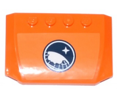 Wedge 4 x 6 x 2/3 Triple Curved with Arctic Explorer Logo on Orange Background Pattern (Sticker) - Sets 60033 / 60035