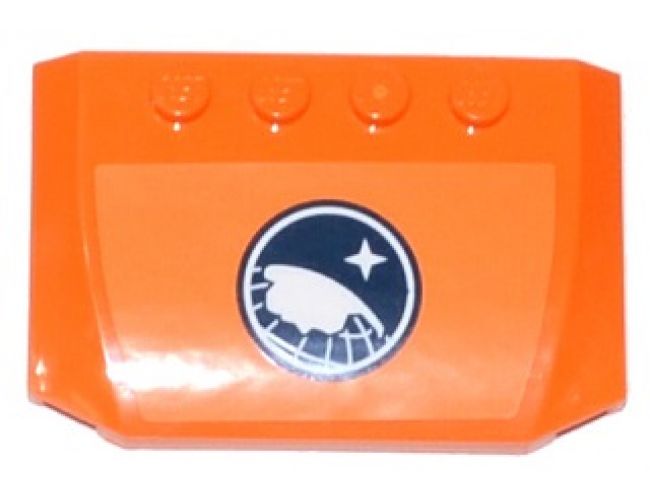 Wedge 4 x 6 x 2/3 Triple Curved with Arctic Explorer Logo on Orange Background Pattern (Sticker) - Sets 60033 / 60035