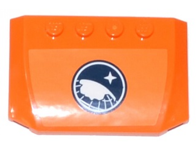 Wedge 4 x 6 x 2/3 Triple Curved with Arctic Explorer Logo on Orange Background Pattern (Sticker) - Sets 60033 / 60035