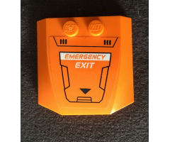 Wedge 4 x 4 x 2/3 Triple Curved with 'EMERGENCY EXIT' and Hatch Pattern (Sticker) - Set 60195