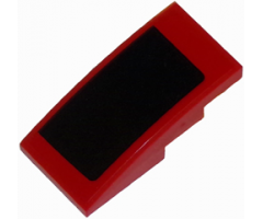 Slope, Curved 4 x 2 with Thick Black Stripe on Red Background Pattern Model Right Side (Sticker) - Set 75874