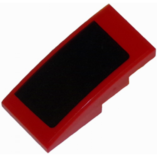 Slope, Curved 4 x 2 with Thick Black Stripe on Red Background Pattern Model Right Side (Sticker) - Set 75874
