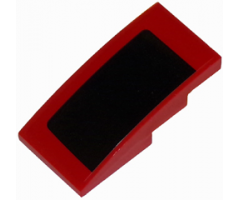Slope, Curved 4 x 2 with Thick Black Stripe on Red Background Pattern Model Left Side (Sticker) - Set 75874