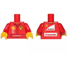 Torso Racers Ferrari/Shell, UPS, Kaspersky Logo Front, Scuderia Ferrari, Santander Logo Back Pattern (Stickers) / Red Arms / Yellow Hands