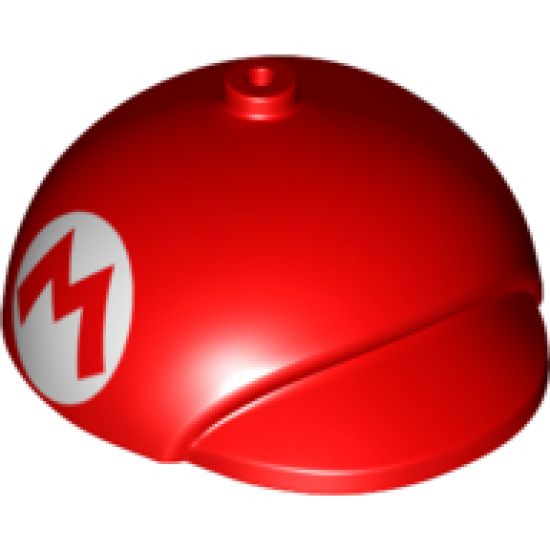 Large Figure Headgear, Super Mario Cap with Small Pin Hole with Capital Letter M in White Circle Pattern on Both Sides (Propeller Mario)