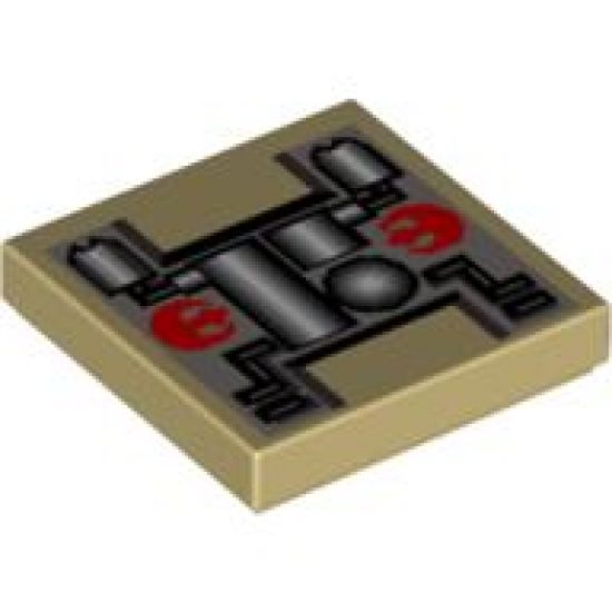 Tile 2 x 2 with SW Rebel Mechanical Pattern