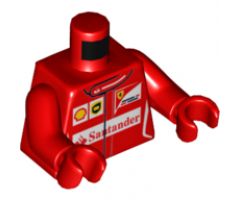 Torso Speed Champions with Shell, UPS, Ferrari and Red Santander Logo Front, Ferrari Logo Back Pattern / Red Arms / Red Hands