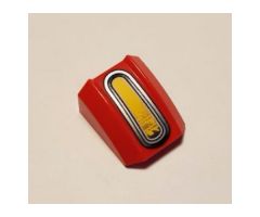 Slope, Curved 2 x 2 Lip with Yellow and Dark/Light Gray Pattern