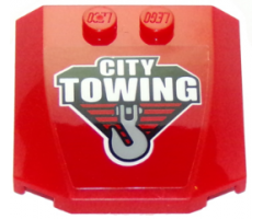 Wedge 4 x 4 x 2/3 Triple Curved with 'CITY TOWING' and Hook Pattern (Sticker) - Set 60137