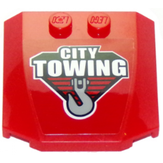 Wedge 4 x 4 x 2/3 Triple Curved with 'CITY TOWING' and Hook Pattern (Sticker) - Set 60137