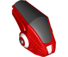 Minifigure, Head, Modified Galaxy Squad Robot, Elongated with Black Top Pattern
