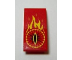 Slope, Curved 4 x 2 with Yellow Flames and Eye of Sauron Pattern (Sticker) - Set 79006