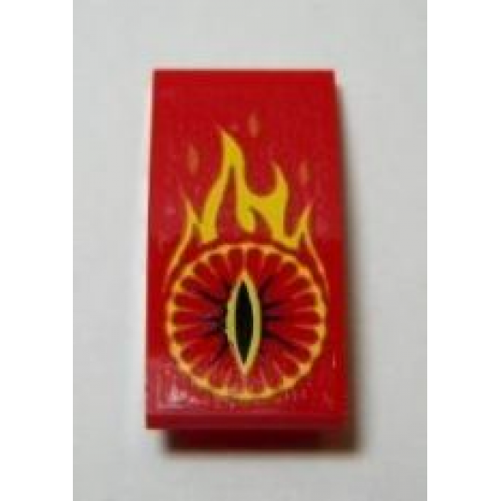 Slope, Curved 4 x 2 with Yellow Flames and Eye of Sauron Pattern (Sticker) - Set 79006
