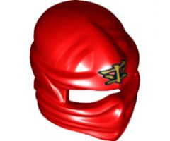 Minifigure, Headgear Ninjago Wrap with Gold Ninjago Logogram 'Fire' Pattern (Kai)