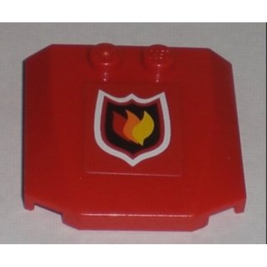 Wedge 4 x 4 x 2/3 Triple Curved with Fire Logo Pattern (Sticker) - Set 7206