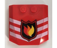 Wedge 4 x 4 x 2/3 Triple Curved with Fire Logo Badge and 3 White Chevrons Pattern