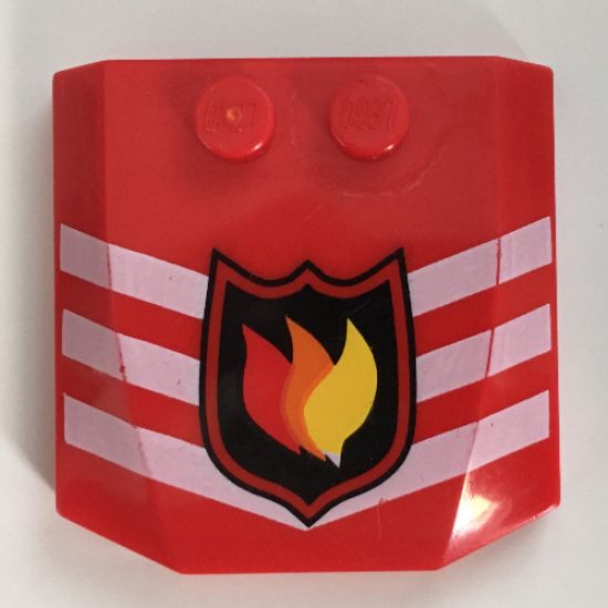 Wedge 4 x 4 x 2/3 Triple Curved with Fire Logo Badge and 3 White Chevrons Pattern