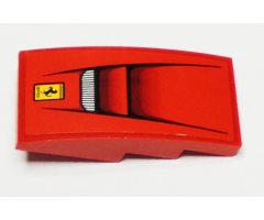 Slope, Curved 4 x 2 with Ferrari Logo and Vents Pattern (Sticker) - Set 75899