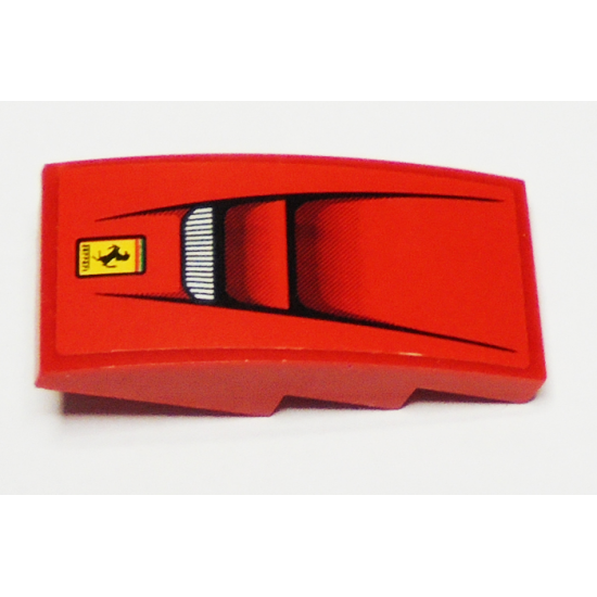 Slope, Curved 4 x 2 with Ferrari Logo and Vents Pattern (Sticker) - Set 75899
