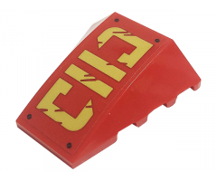 Wedge 4 x 4 No Studs with Black Screws and Gold Ninjago Symbols Pattern (Sticker) - Set 71720