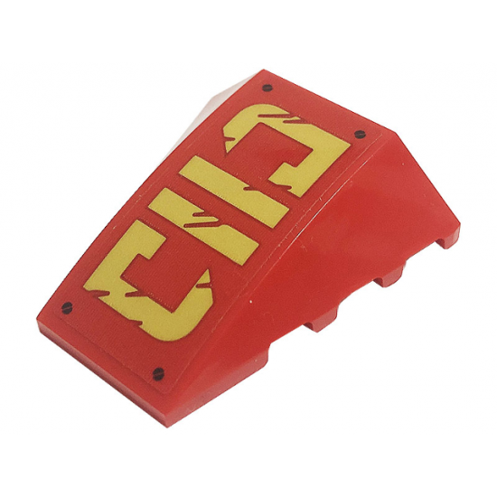 Wedge 4 x 4 No Studs with Black Screws and Gold Ninjago Symbols Pattern (Sticker) - Set 71720