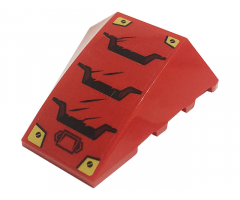 Wedge 4 x 4 No Studs with Black Screws, Air Vents and Gold Plates Pattern (Sticker) - Set 71720