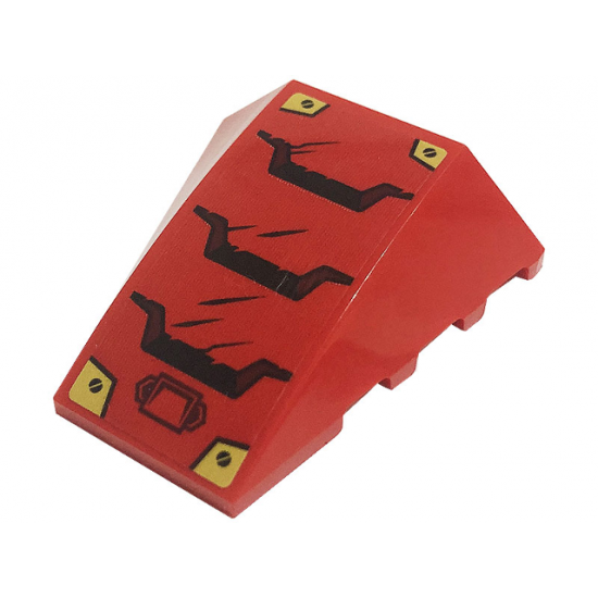 Wedge 4 x 4 No Studs with Black Screws, Air Vents and Gold Plates Pattern (Sticker) - Set 71720