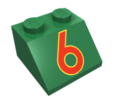 Slope 45 2 x 2 with Red Number 6 Pattern