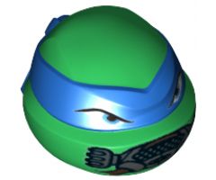 Minifigure, Head, Modified Ninja Turtle with Blue Mask and Breathing Apparatus Pattern (Leonardo)
