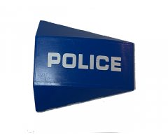 Wedge 4 x 4 No Studs with White 'POLICE' Pattern Model Left Side (Sticker) - Set 60174