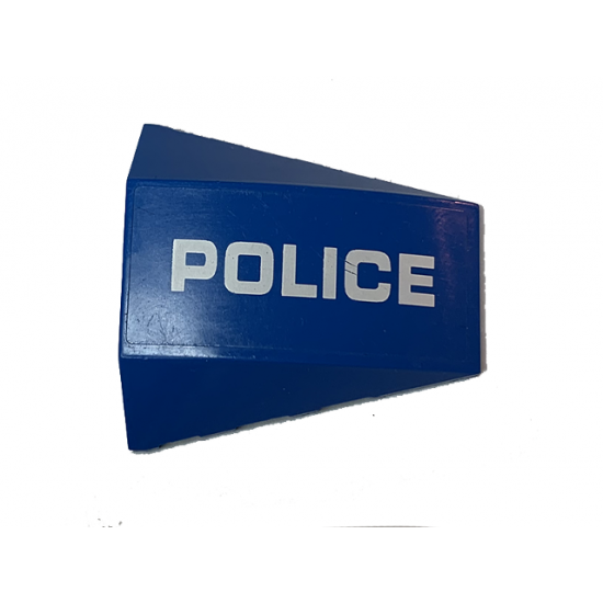 Wedge 4 x 4 No Studs with White 'POLICE' Pattern Model Left Side (Sticker) - Set 60174