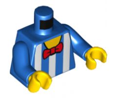 Torso White Vertical Stripes and Red Bow Tie Pattern / Blue Arms / Yellow Hands