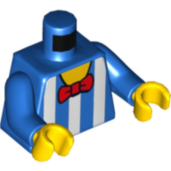 Torso White Vertical Stripes and Red Bow Tie Pattern / Blue Arms / Yellow Hands