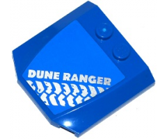 Wedge 4 x 4 x 2/3 Triple Curved with Silver 'DUNE RANGER' and Tire Tracks Pattern (Sticker) - Set 60082