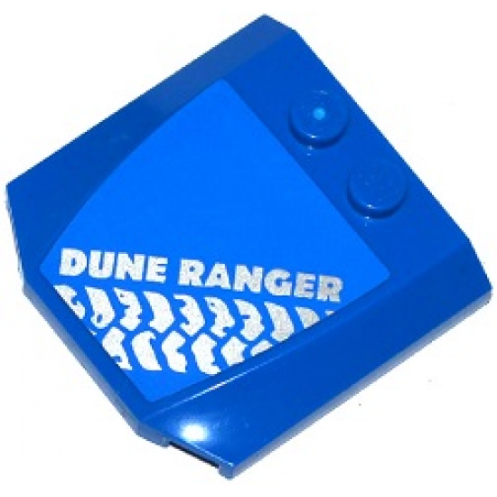 Wedge 4 x 4 x 2/3 Triple Curved with Silver 'DUNE RANGER' and Tire Tracks Pattern (Sticker) - Set 60082