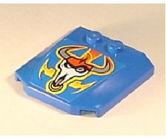 Wedge 4 x 4 x 2/3 Triple Curved with Flames and Ox Head Pattern (Sticker) - Set 8668
