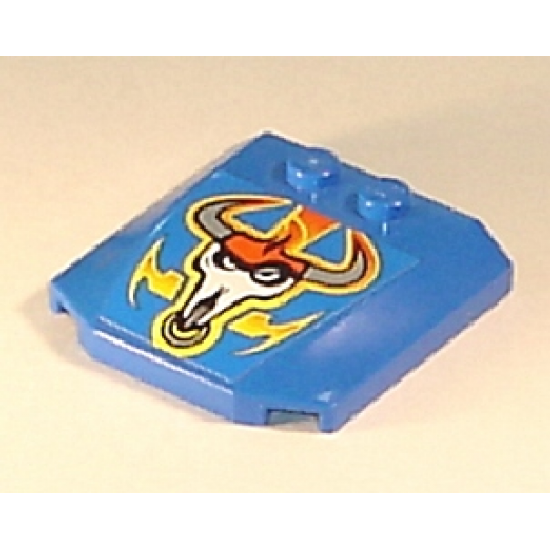 Wedge 4 x 4 x 2/3 Triple Curved with Flames and Ox Head Pattern (Sticker) - Set 8668