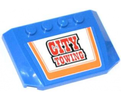 Wedge 4 x 6 x 2/3 Triple Curved with Red 'CITY TOWING' in Orange Border Pattern (Sticker) - Set 60056