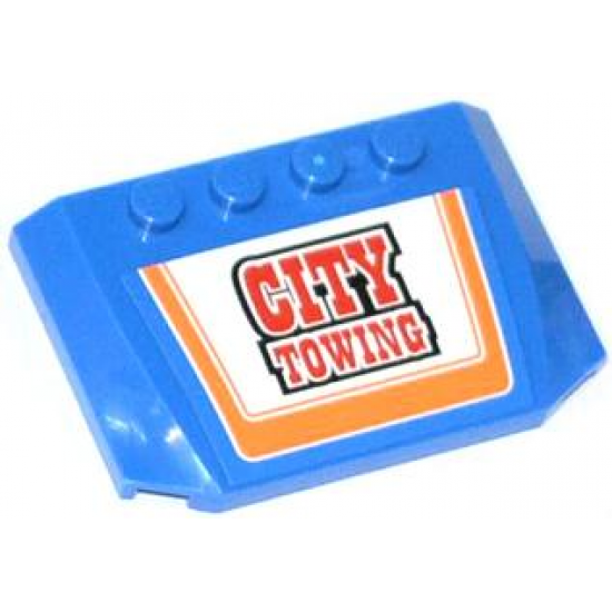 Wedge 4 x 6 x 2/3 Triple Curved with Red 'CITY TOWING' in Orange Border Pattern (Sticker) - Set 60056