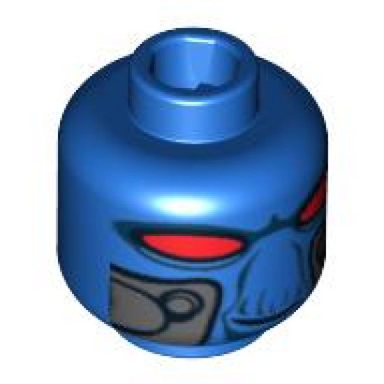 Minifigure, Head Alien with Red Eyes and Breathing Apparatus Ports Pattern (SW Cad Bane) - Hollow Stud
