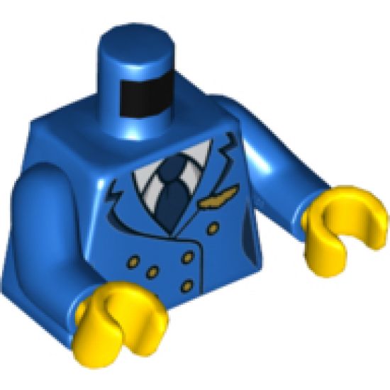 Torso Female Jacket, White Shirt, Dark Blue Tie, Gold Wings Badge and Buttons Pattern / Blue Arms / Yellow Hands
